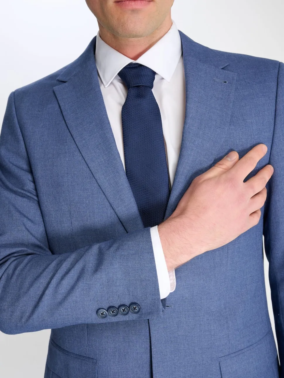 Harry Brown Blue Marl Alex Slim Fit Suit Jacket