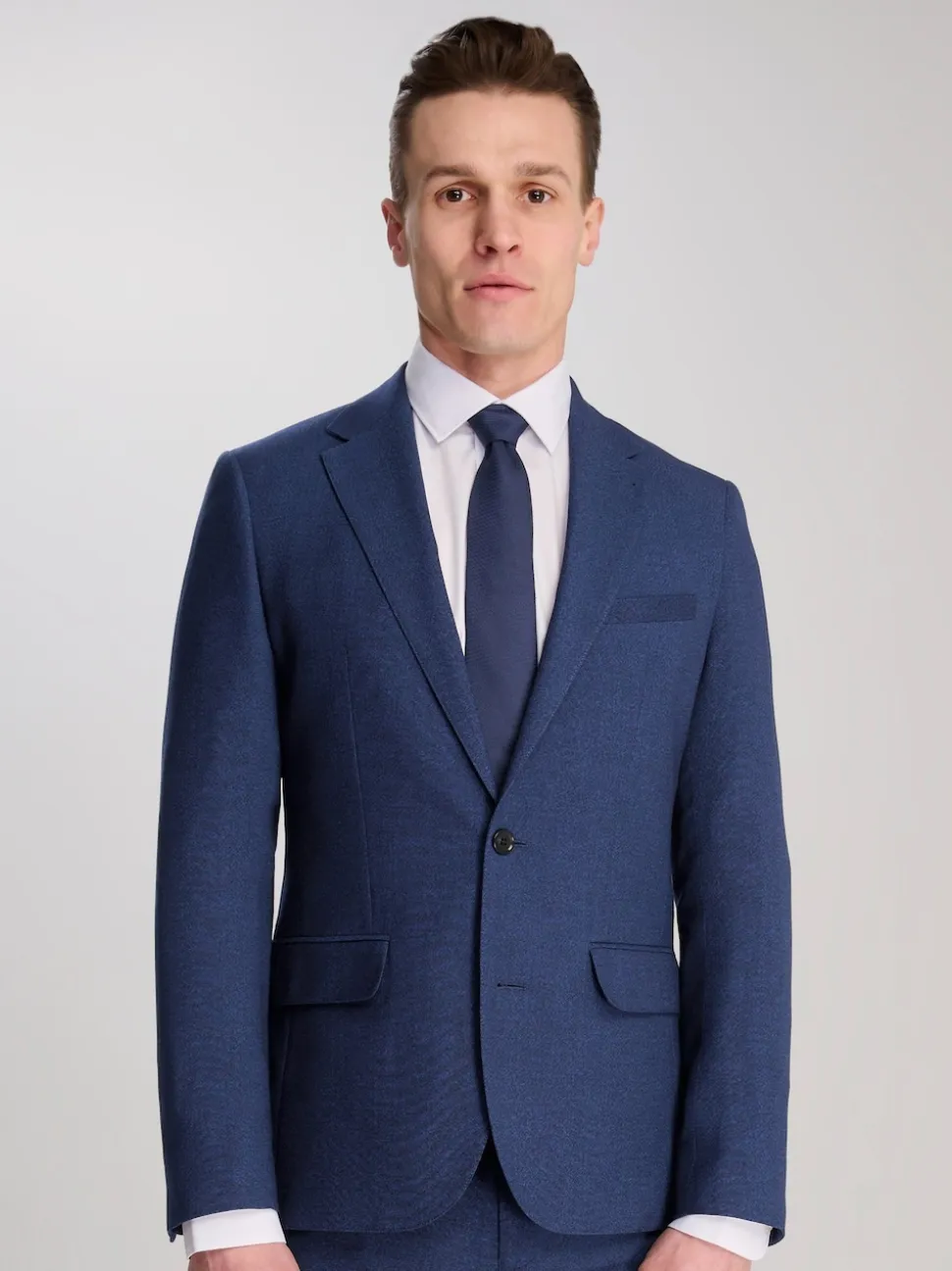 Harry Brown Blue Slim Fit Suit Archie Melange Jacket