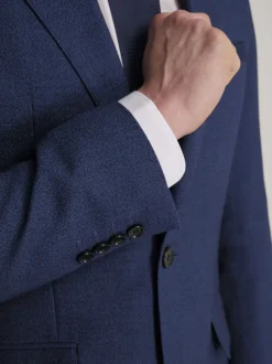 Harry Brown Blue Slim Fit Suit Archie Melange Jacket