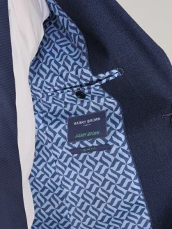 Harry Brown Blue Slim Fit Suit Archie Melange Jacket