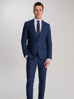 Harry Brown Blue Slim Fit Suit Archie Melange Jacket