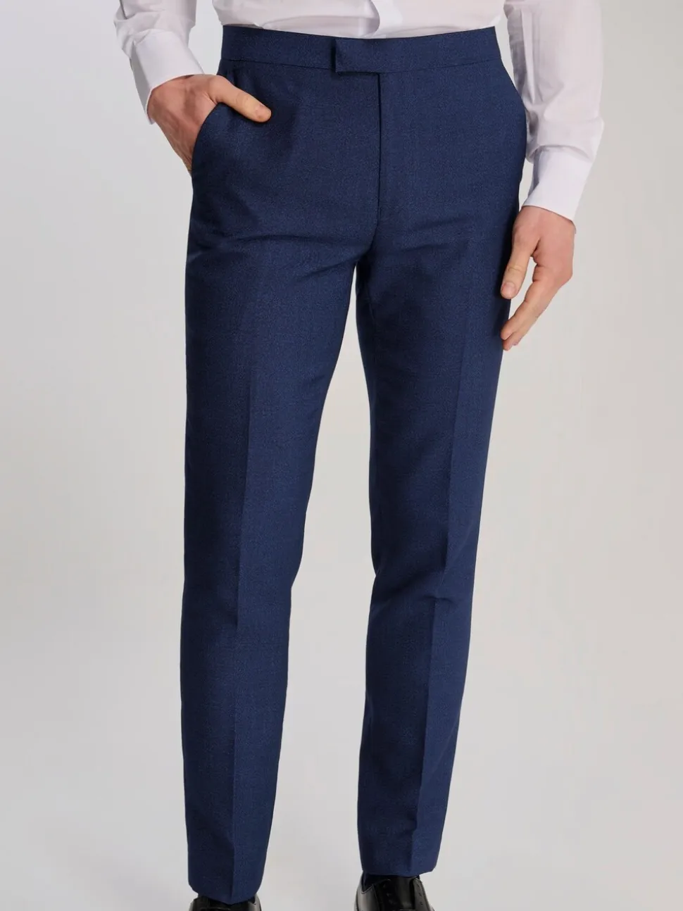 Harry Brown Blue Slim Fit Suit Archie Melange Trousers