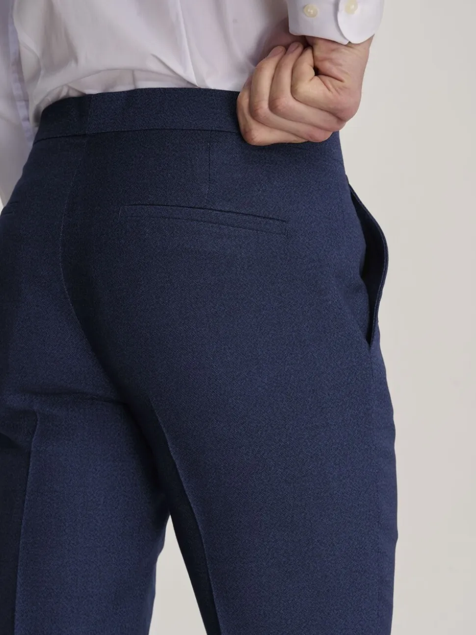 Harry Brown Blue Slim Fit Suit Archie Melange Trousers