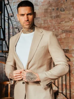Harry Brown Brown Slim Fit Suit Archie Melange Jacket