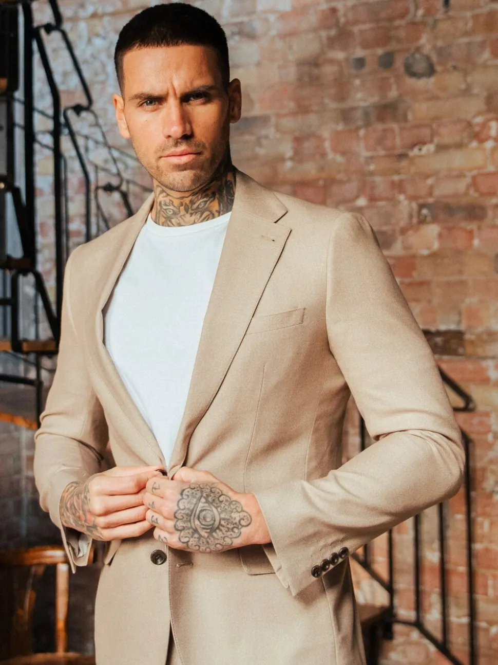 Harry Brown Brown Slim Fit Suit Archie Melange Jacket