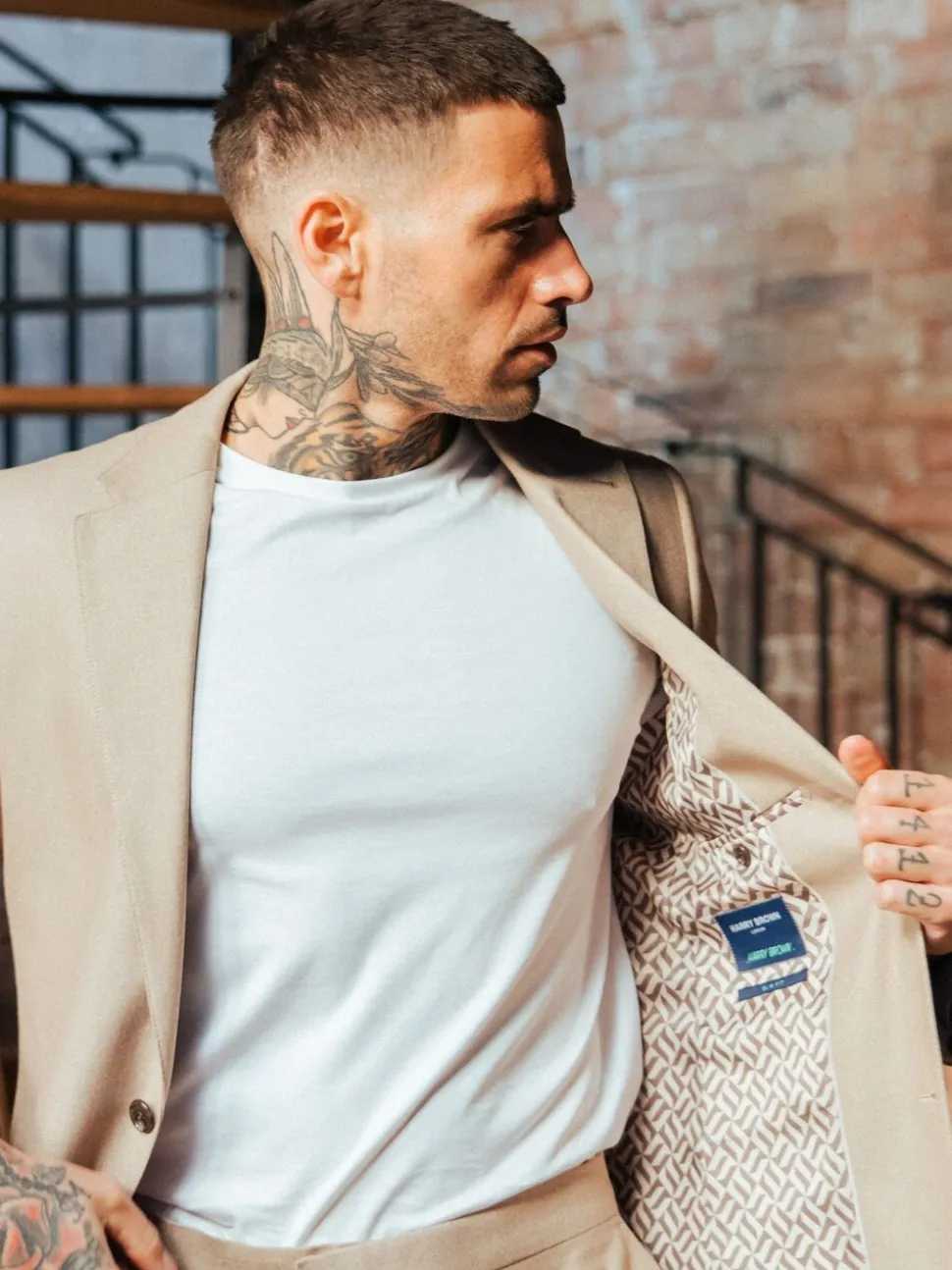 Harry Brown Brown Slim Fit Suit Archie Melange Jacket