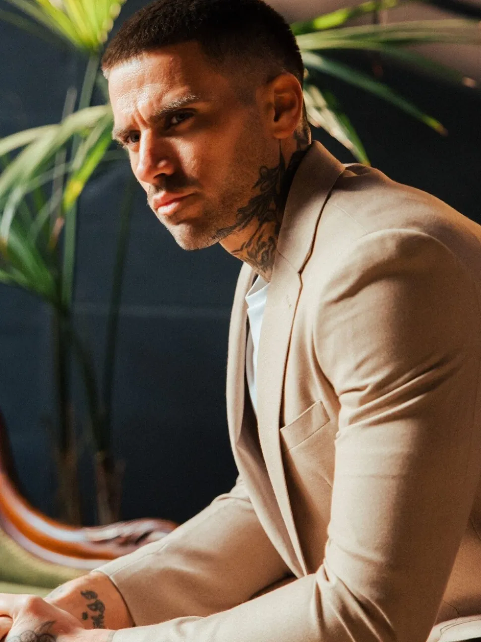 Harry Brown Brown Slim Fit Suit Archie Melange Jacket