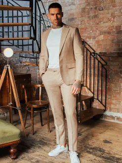 Harry Brown Brown Slim Fit Suit Archie Melange Jacket