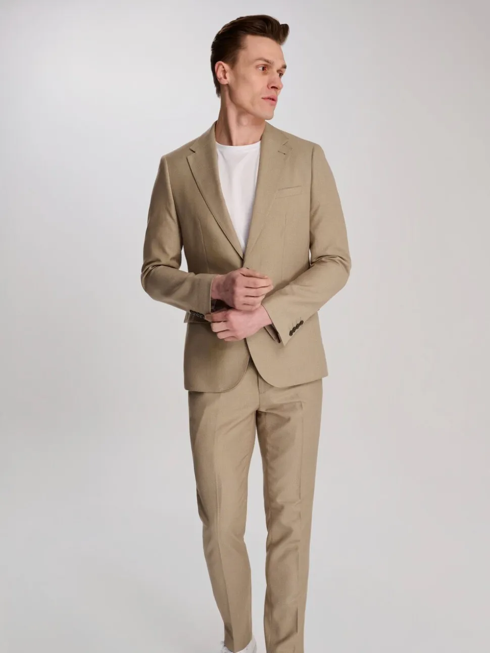 Harry Brown Brown Slim Fit Suit Archie Melange Jacket