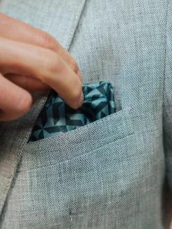 Harry Brown Green Giacomo Slim Fit Cotton Linen Suit Jacket