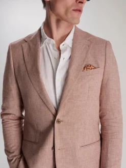 Harry Brown Pink Giacomo Slim Fit Cotton Linen Suit Jacket