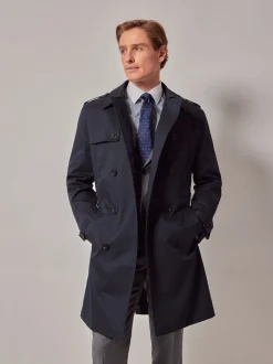 Hawes & Curtis Blue Trench Coat