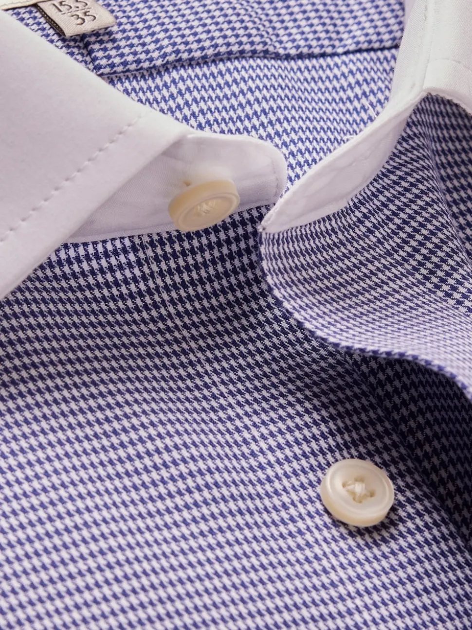 Hawes & Curtis Dogtooth 100% Cotton White Shirt