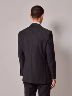 Hawes & Curtis Slim Chalk Stripe Black Suit Jacket