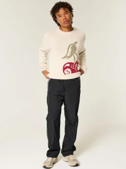 Hollister Baggy Track Pant Black Joggers