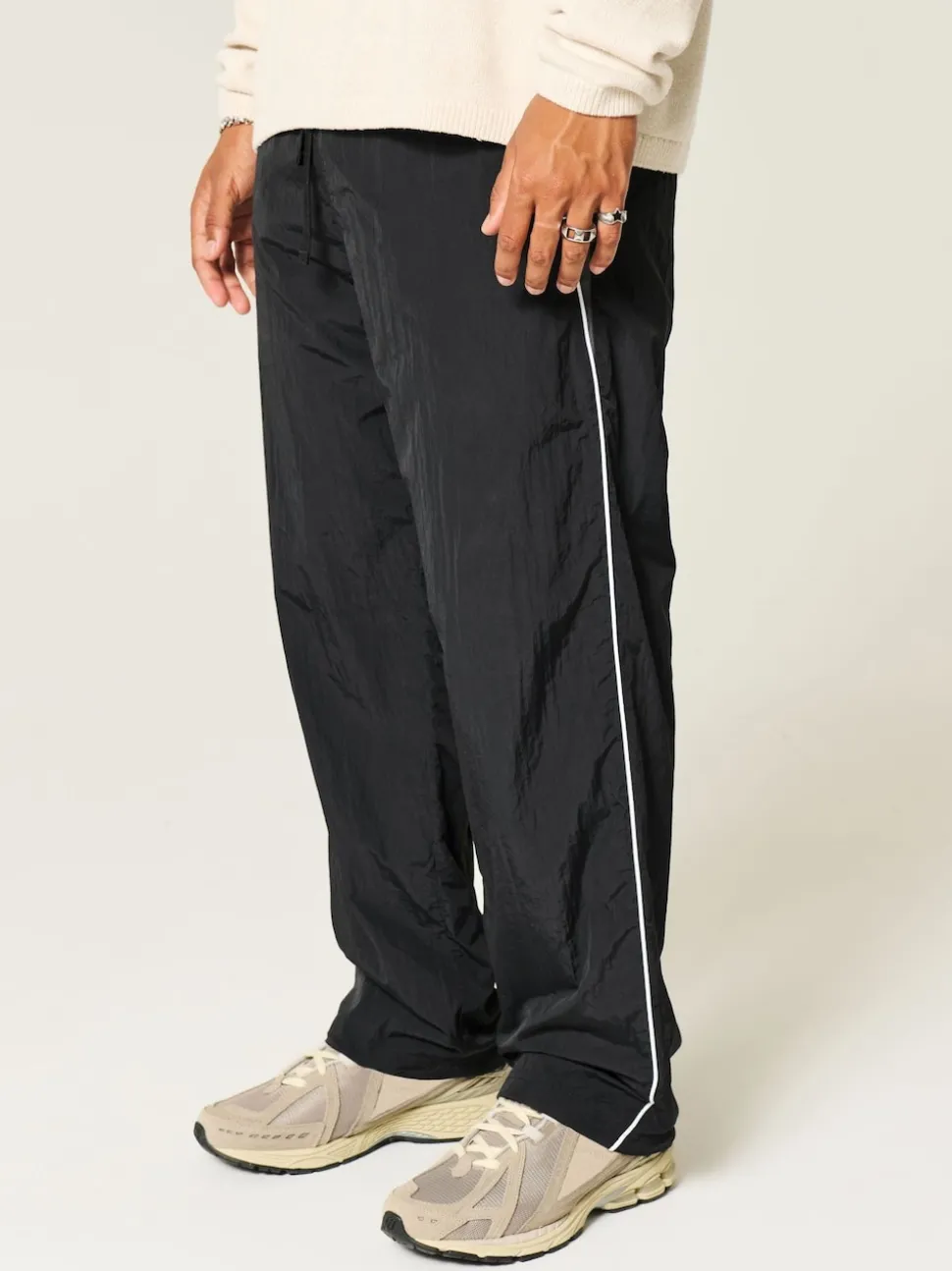 Hollister Baggy Track Pant Black Joggers