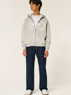 Hollister Blue Baggy Rinse 5 Pocket Jeans