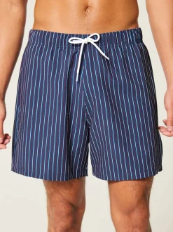 Hollister Blue Seersucker Stripe Swim Shorts