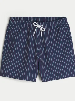 Hollister Blue Seersucker Stripe Swim Shorts