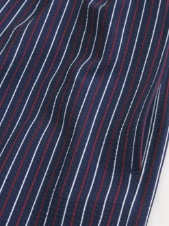 Hollister Blue Seersucker Stripe Swim Shorts