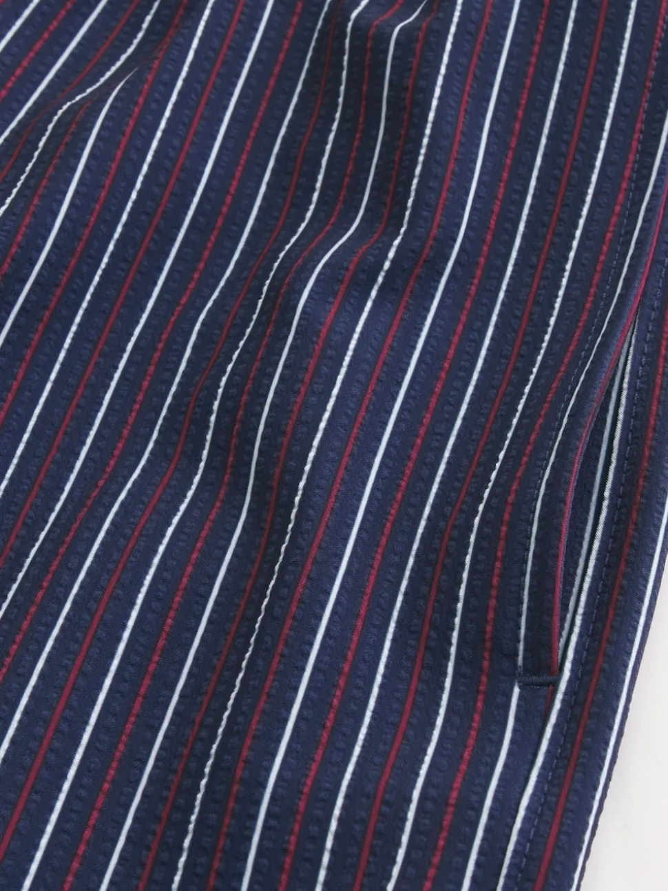 Hollister Blue Seersucker Stripe Swim Shorts
