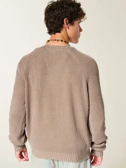 Hollister Boxy Crew Neck Long Sleeve Brown Jumper
