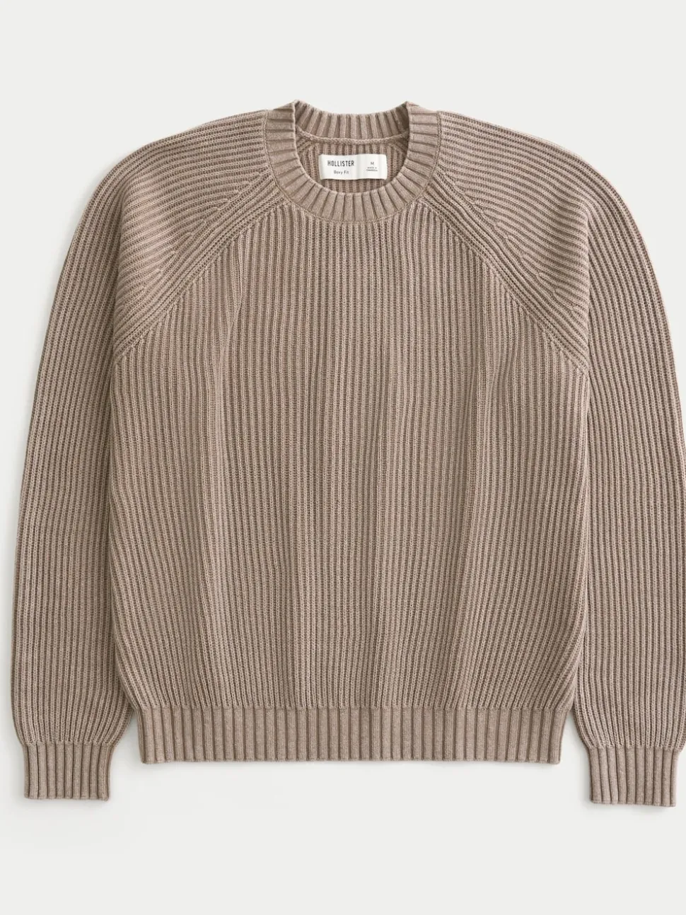 Hollister Boxy Crew Neck Long Sleeve Brown Jumper