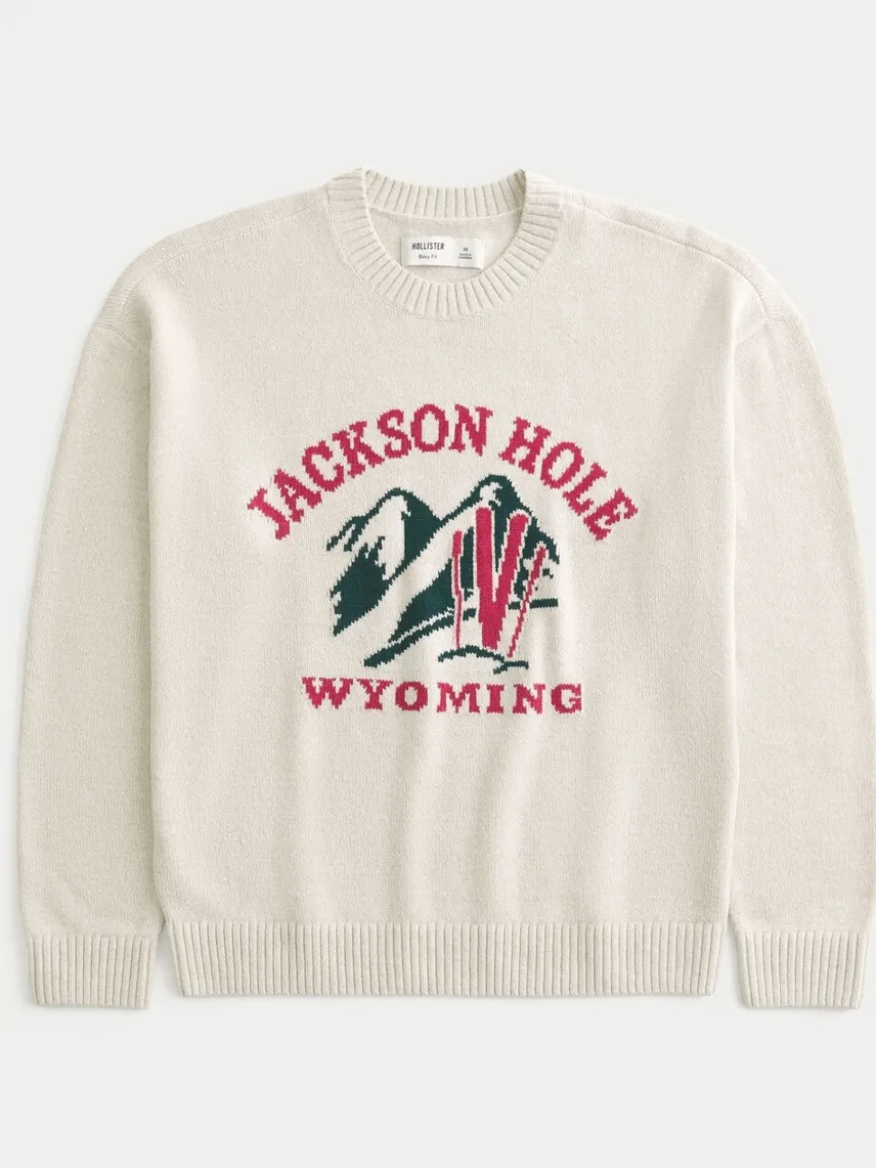 Hollister Cream Crew Neck Apres Ski Sweatshirt