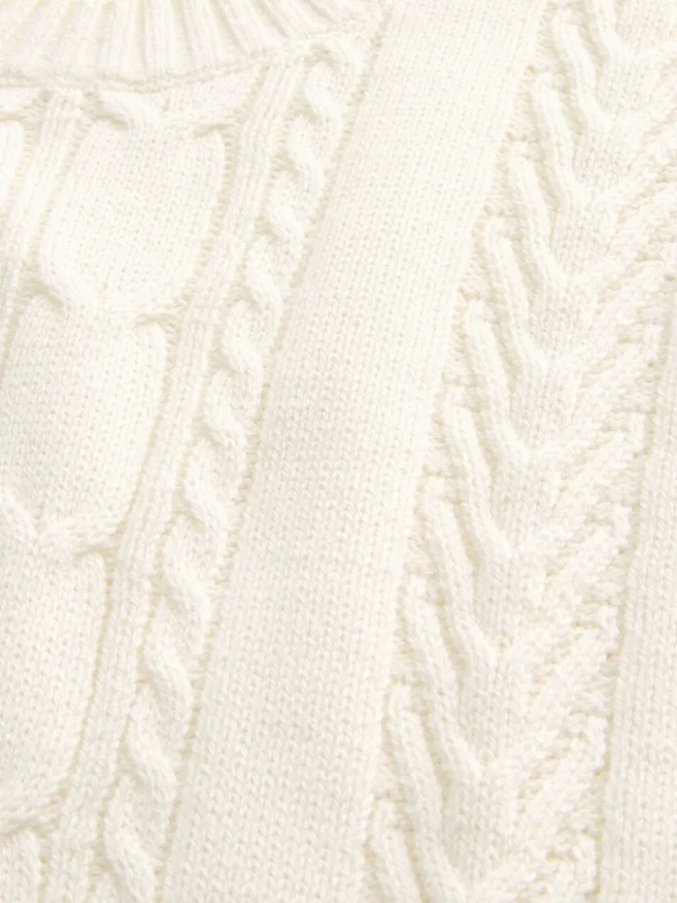 Hollister Cream Crew Neck Cable Knitted Jumper