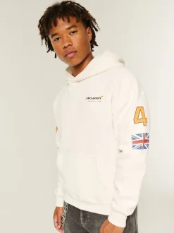 Hollister Cream McLaren Back Print Graphic Hoodie
