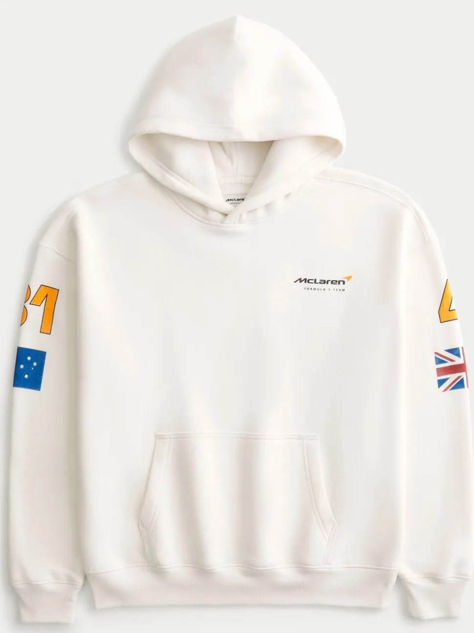 Hollister Cream McLaren Back Print Graphic Hoodie