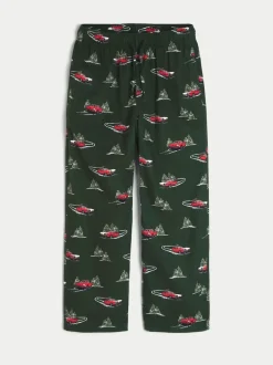 Hollister Green All-Over Print Christmas Pyjama Bottoms