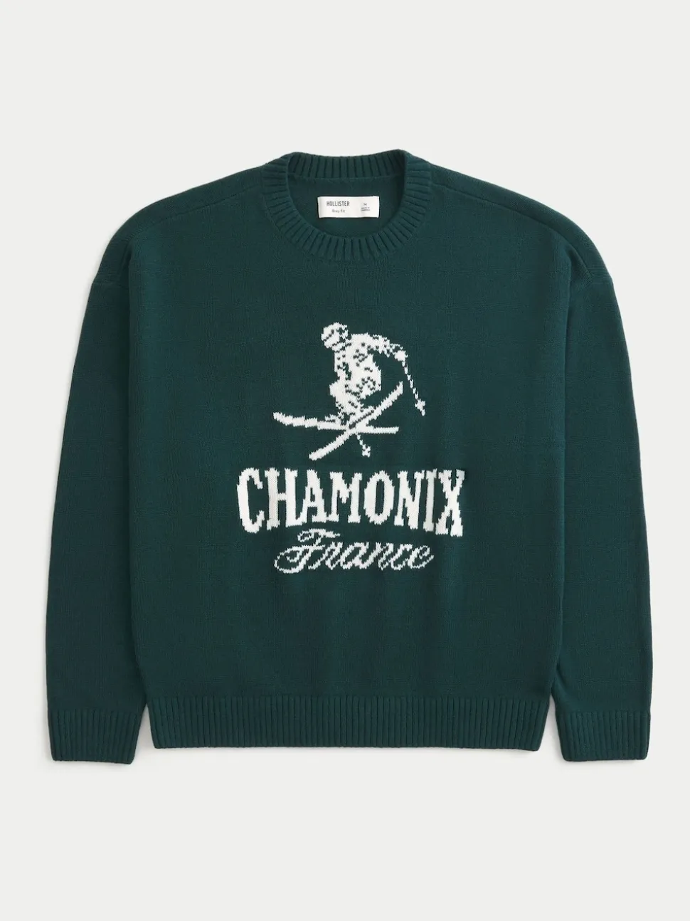 Hollister Green Crew Neck Apres Ski Sweatshirt