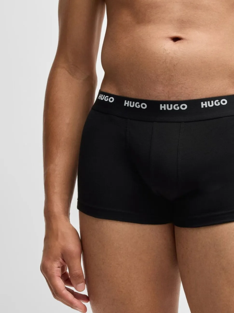 HUGO Black Hugo Logo Waistband Stretch Cotton Trunks 5 Pack