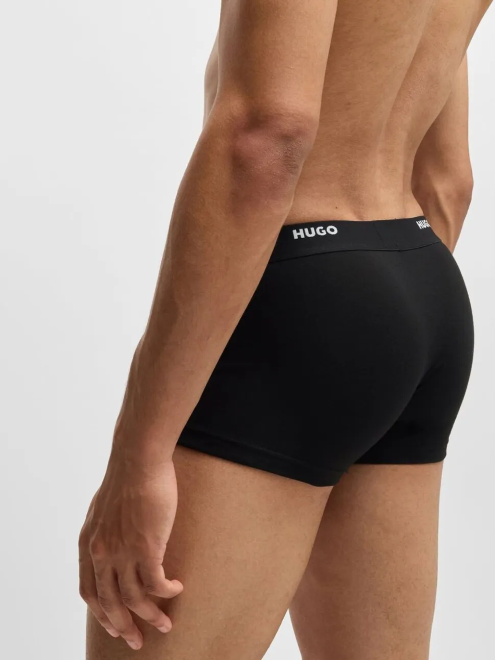 HUGO Black Hugo Logo Waistband Stretch Cotton Trunks 5 Pack