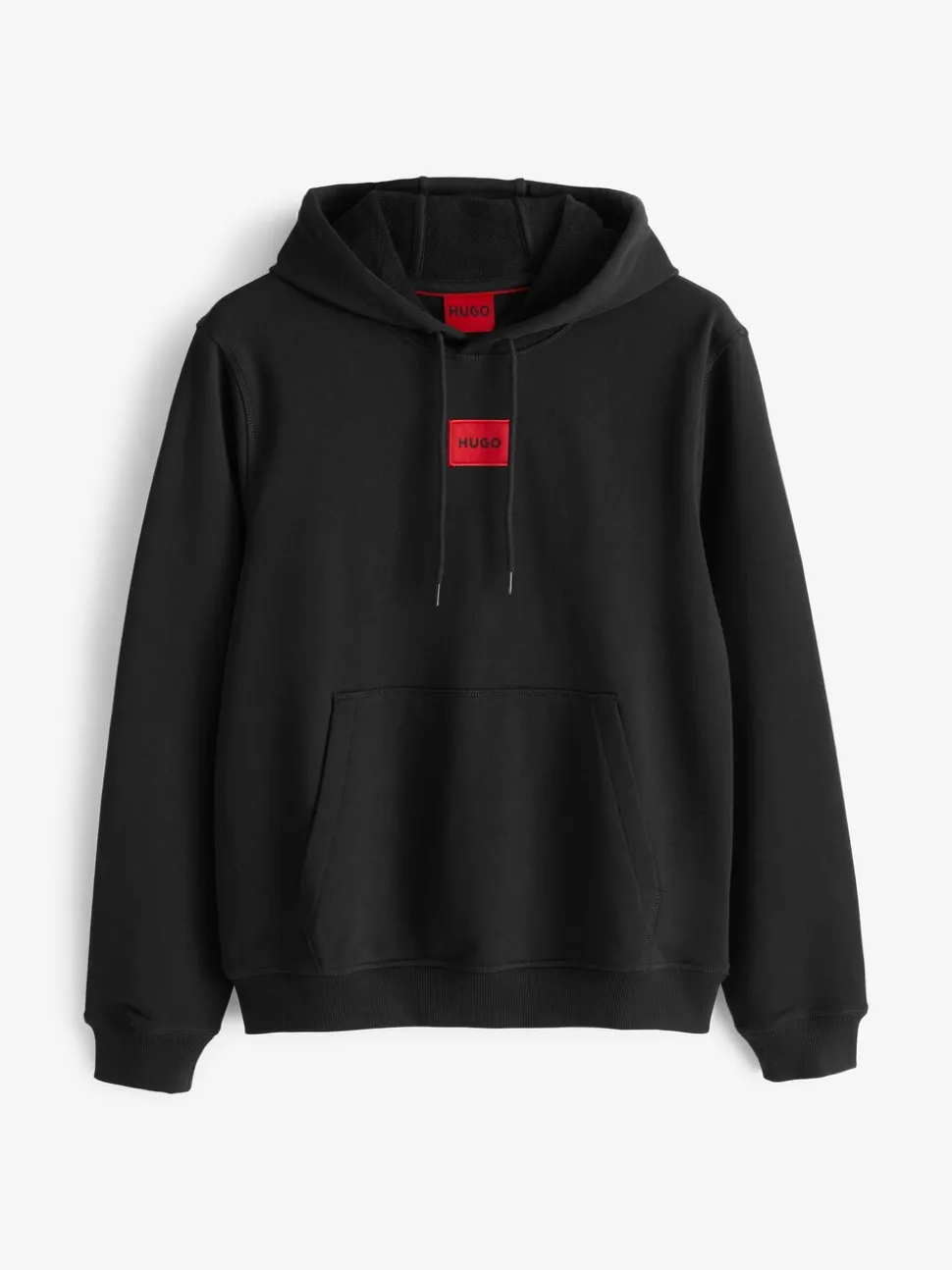 HUGO Black Logo Label Cotton Terry Hoodie