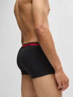 HUGO Black Logo Waistband Stretch Cotton Trunks 3 Pack