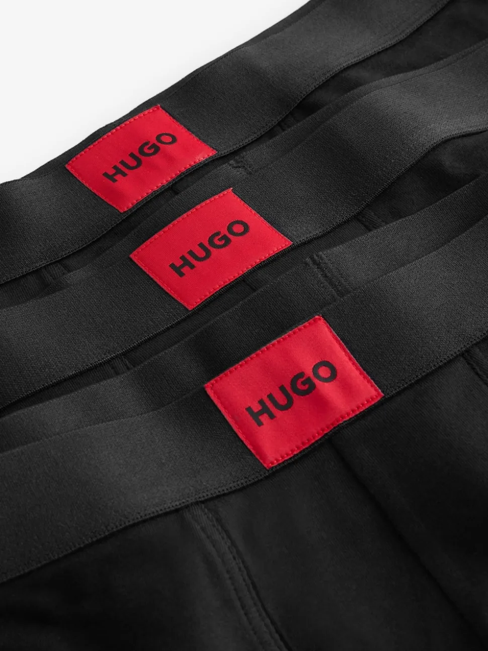 HUGO Black Logo Waistband Cotton Boxers 3 Pack