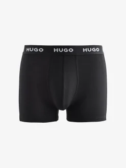 HUGO Black Stretch Cotton Logo Waistband Boxers 3 Pack