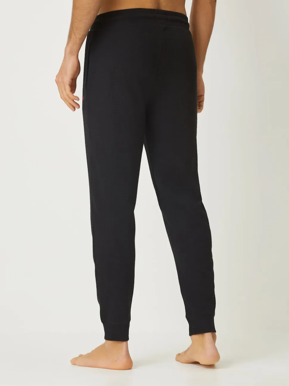 HUGO Black Waffle Joggers