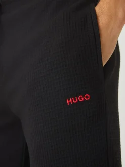 HUGO Black Waffle Joggers