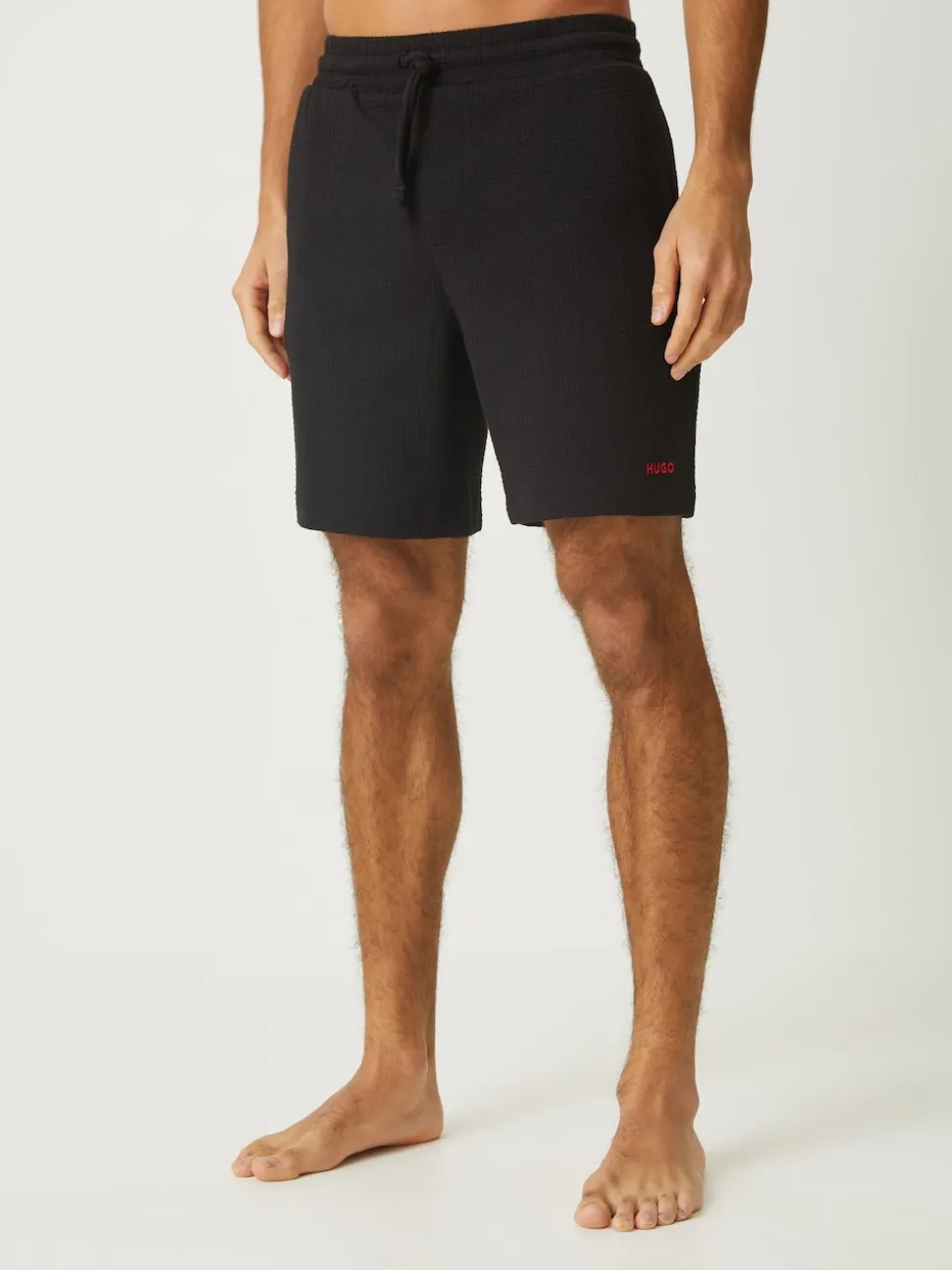 HUGO Black Waffle Shorts