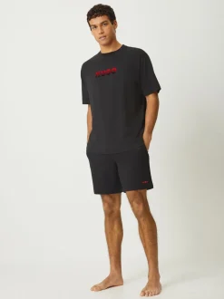 HUGO Black Waffle Shorts