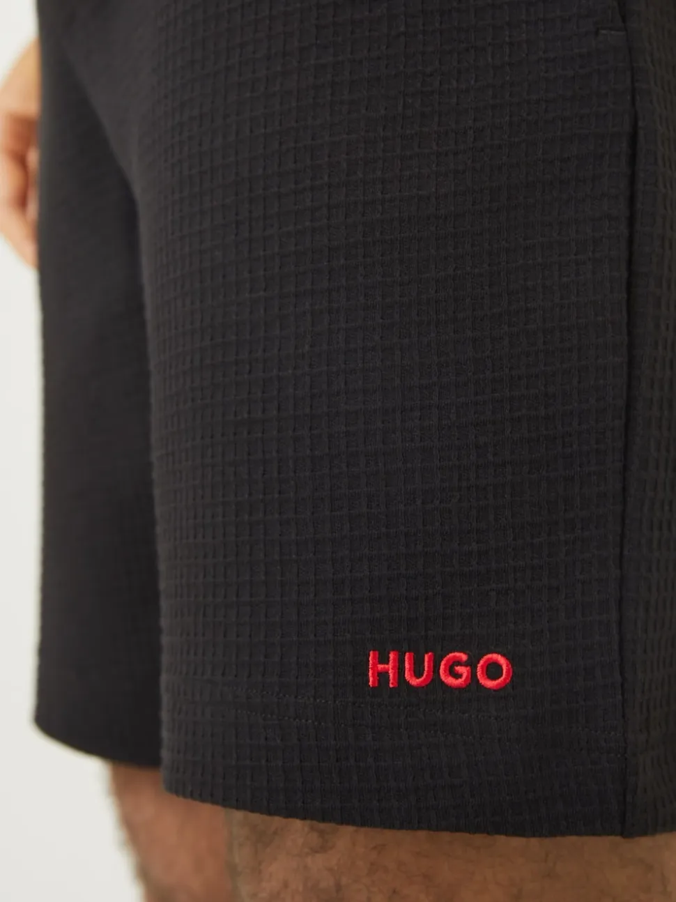 HUGO Black Waffle Shorts