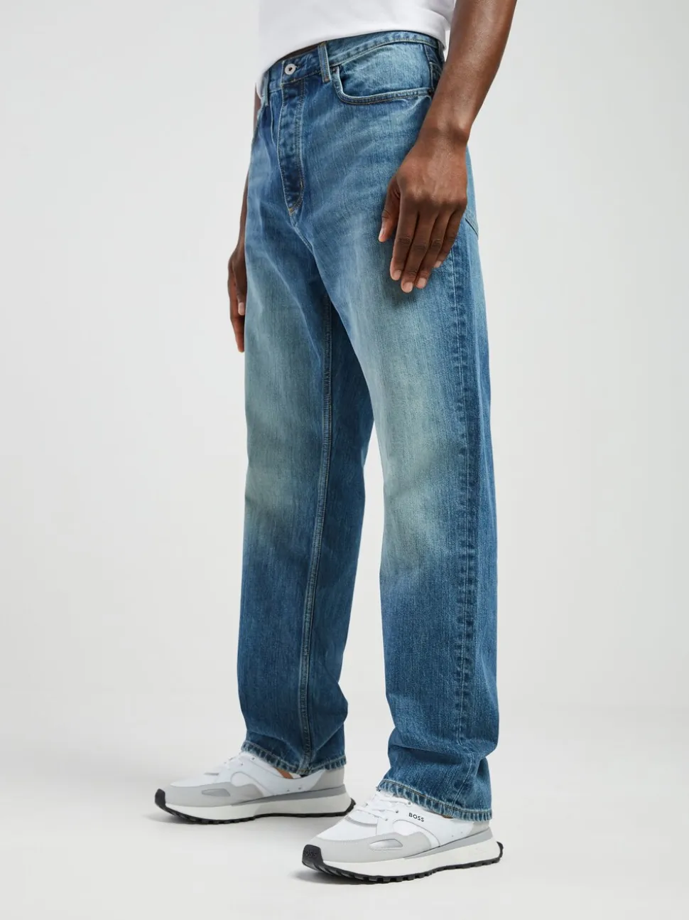 HUGO Blue Nate Relaxed Loose Fit Denim Jeans