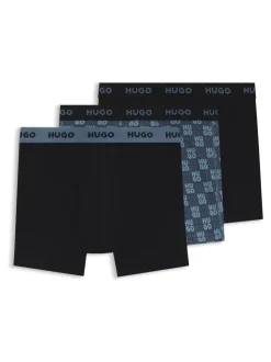 HUGO Blue Stretch Cotton 3 Pack Boxers