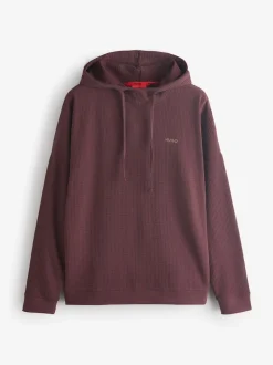 HUGO Brown Waffle Hoodie