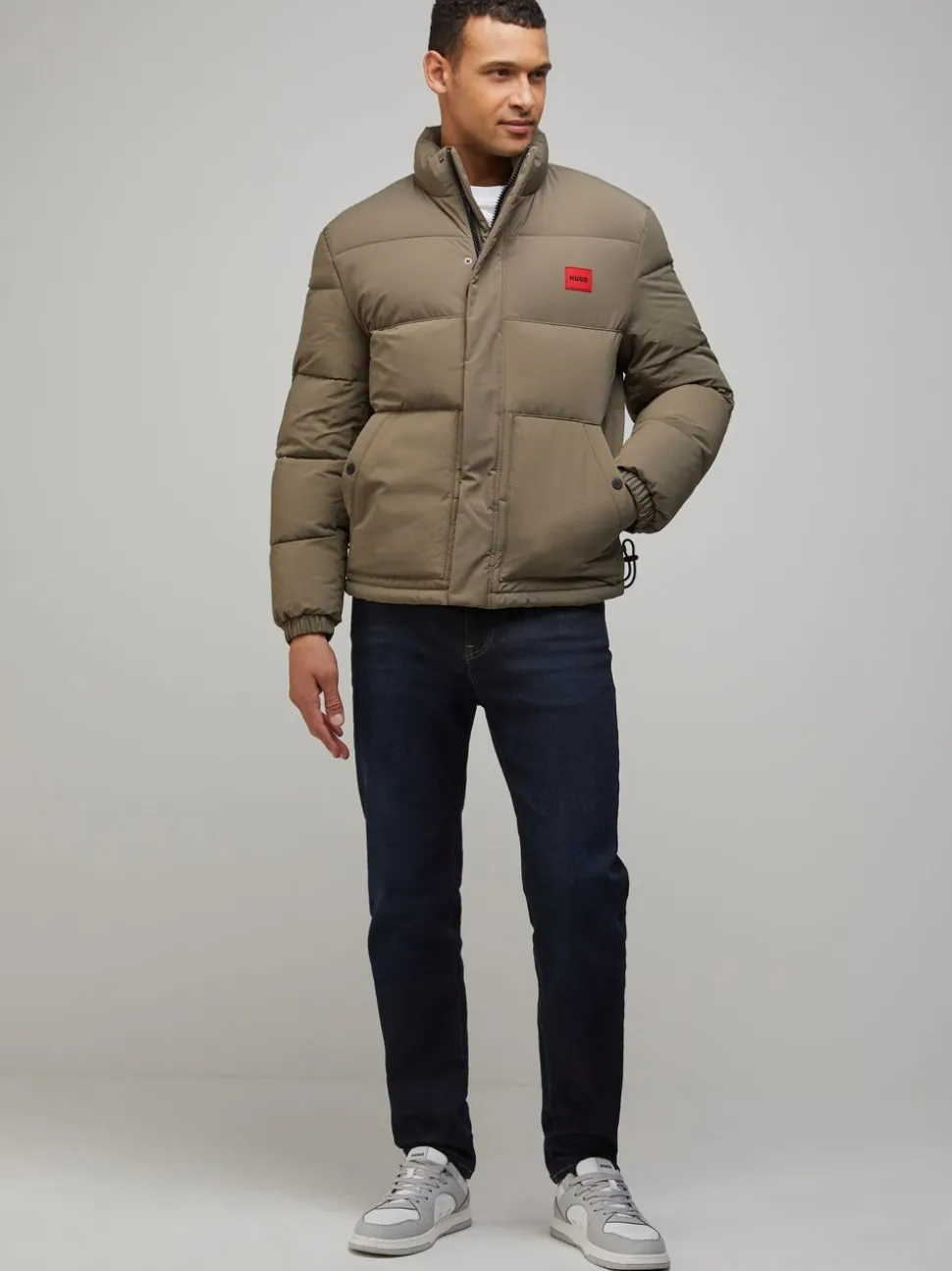 Hugo Grey Logo Puffer Jacket