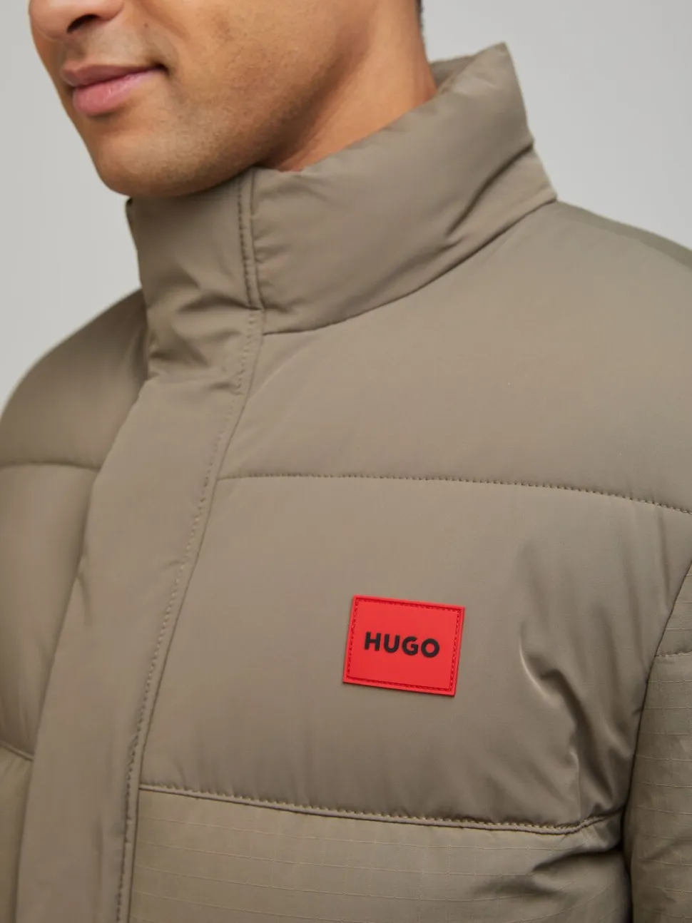 Hugo Grey Logo Puffer Jacket