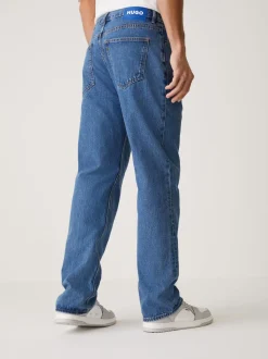 HUGO Light Blue Denim Nate Relaxed Loose Fit Denim Jeans